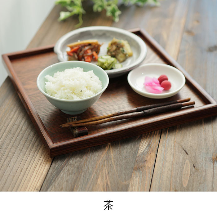 5枚セット お盆 木製トレー 正角盆 30×30cm 茶 白木 送料無料 木 角盆