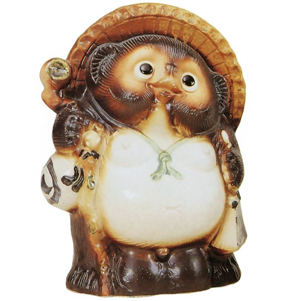 信楽焼 たぬき 狸 置き物 インテリア オブジェ 家具 陶器製 商売繁盛