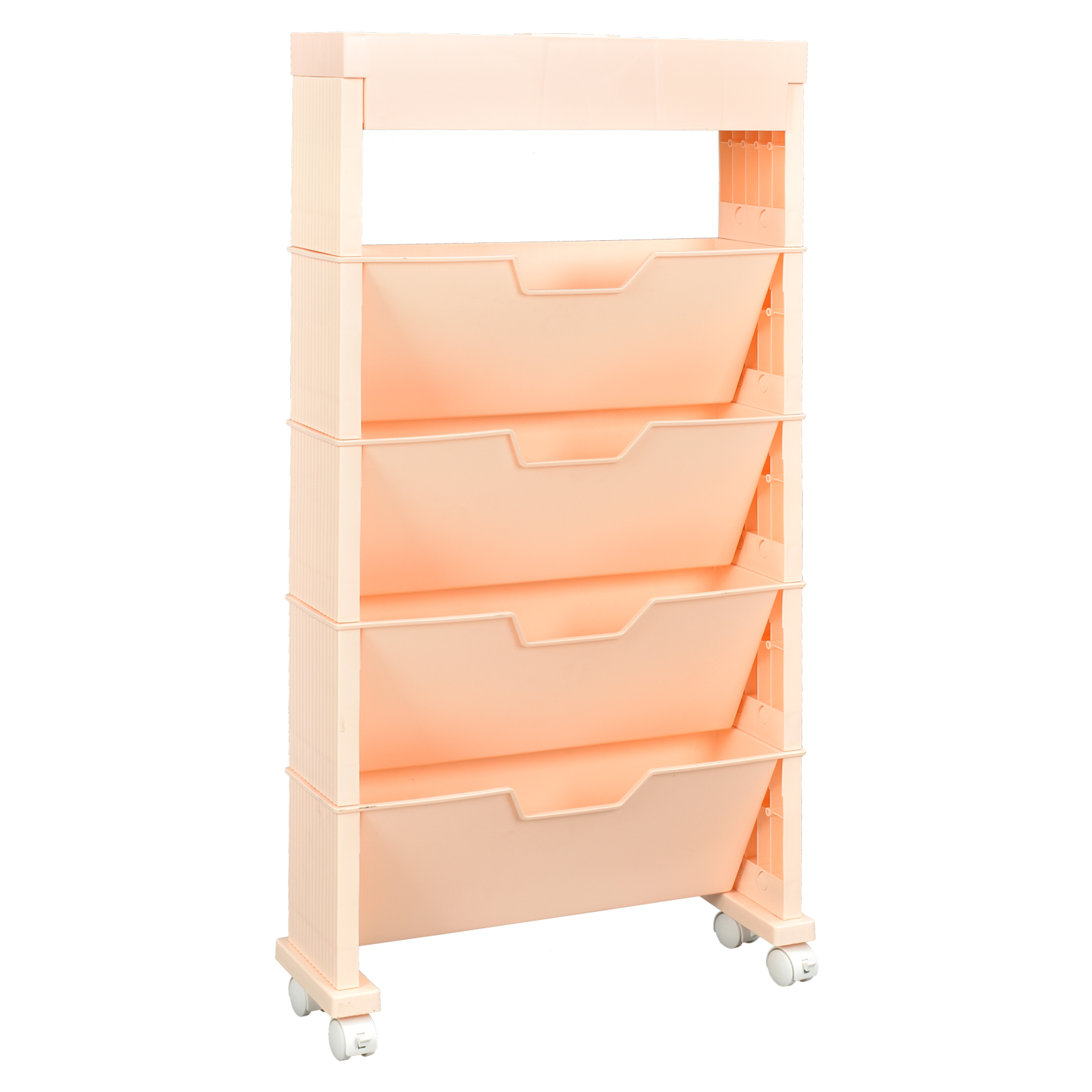 マガジンラック 大容量 キャスター付き ワゴンタイプ 本棚 雑誌 移動