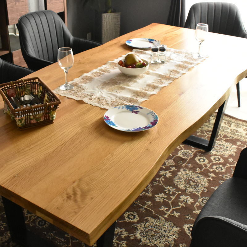 天然木オーク無垢材 ダイニングテーブル7点セット 北欧モダン 人気