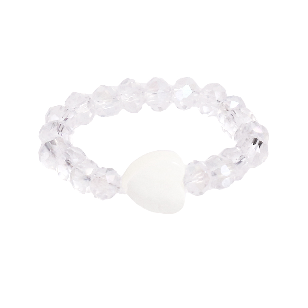 LUPIS（ルピス） ビーズリング リング 指輪 ハート ラウンド ホワイト