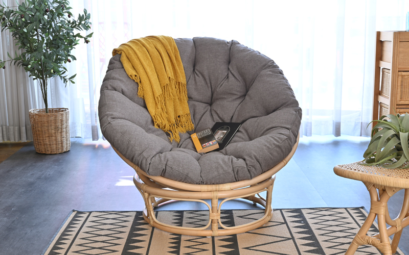 パパサンチェア 1人掛け ソファ ラタン クッション C883ND 爆買