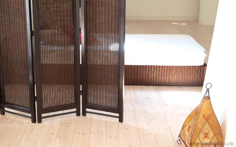 間仕切り 4連 パーテーション おしゃれ ラタン アジアン SW08AT 爆買