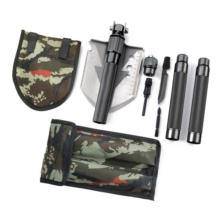 多機能シャベル 組立式 折り畳みスコップ 組立長さ76cm 鍬/斧/鋸