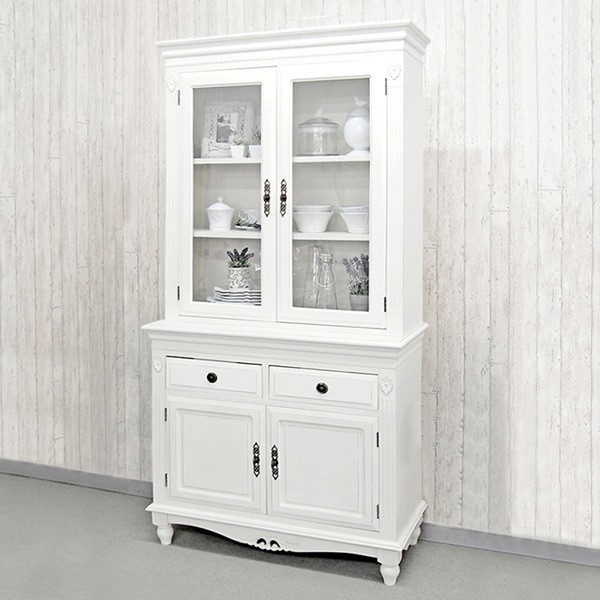 食器棚 キッチンキャビネット アンティーク調 ロマンチック Duet 幅