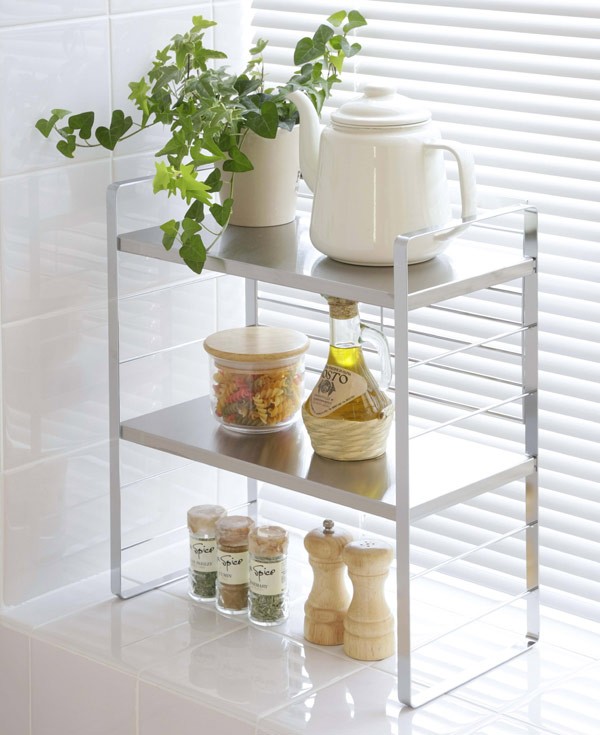 下村企販 キッチンラック ステンレス棚の出窓シェルフ 幅38cm 日本製