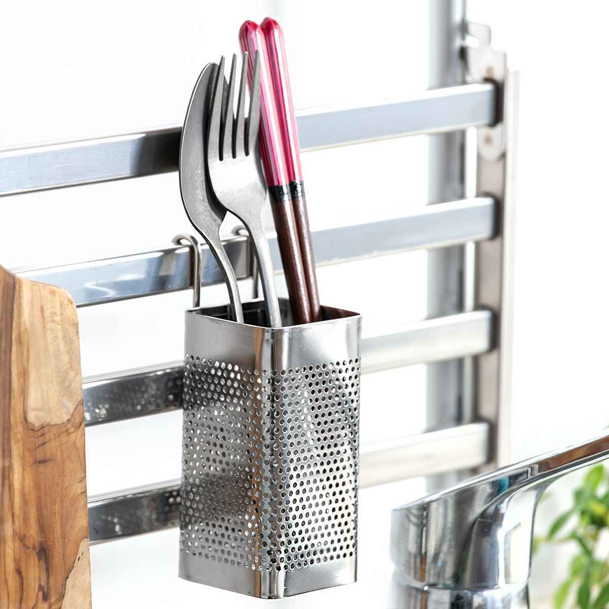 角ポケット 小 ステンレス製 水切り棚 （ カトラリーポケット