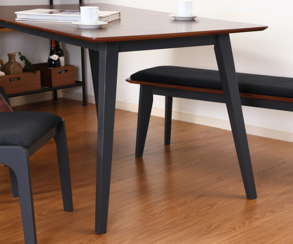 ダイニングテーブル 幅140cm 木製 天然木 ダイニング テーブル 黒脚