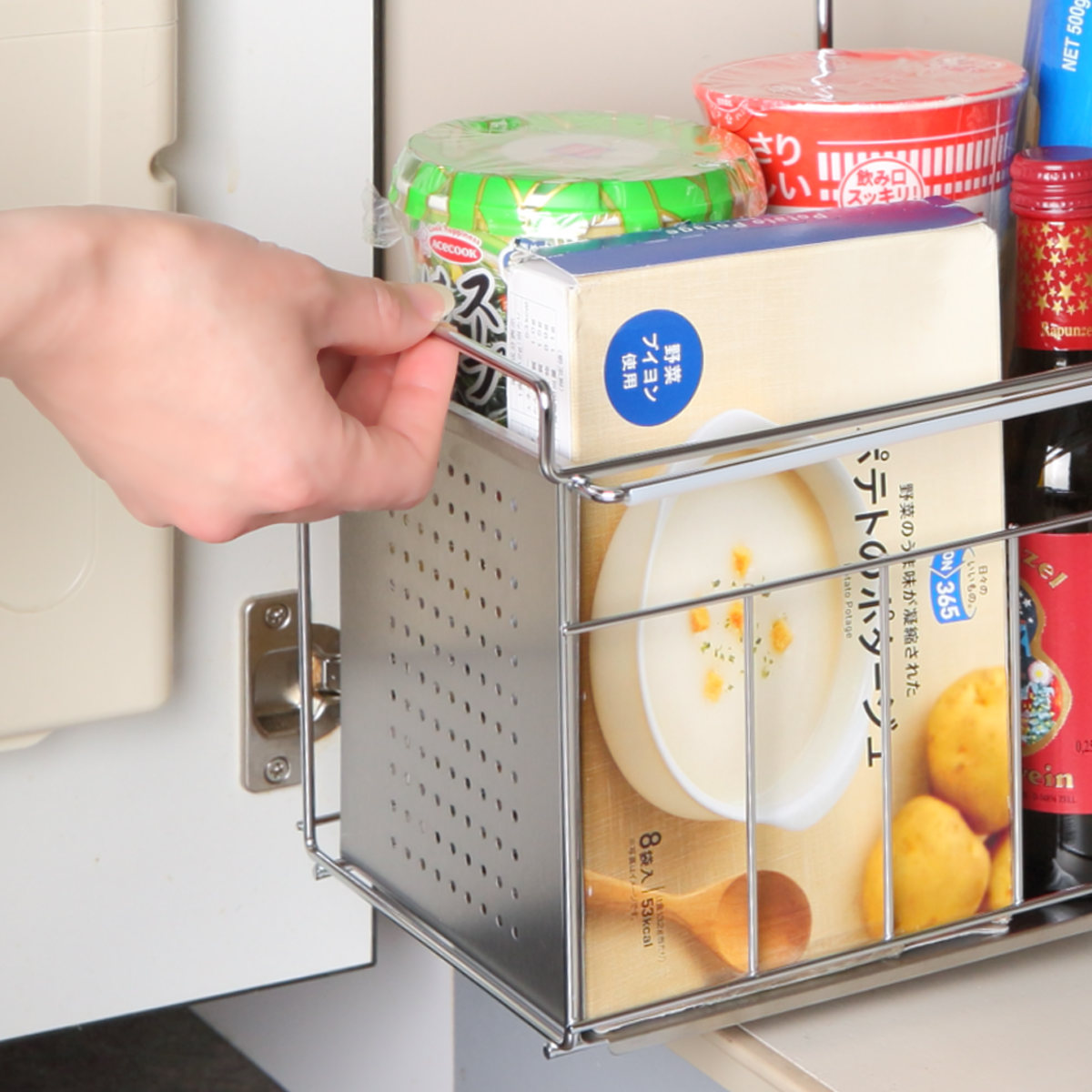 ヨシカワ シンク下収納 シンク下スライド収納 1段 幅20cm （ シンク下