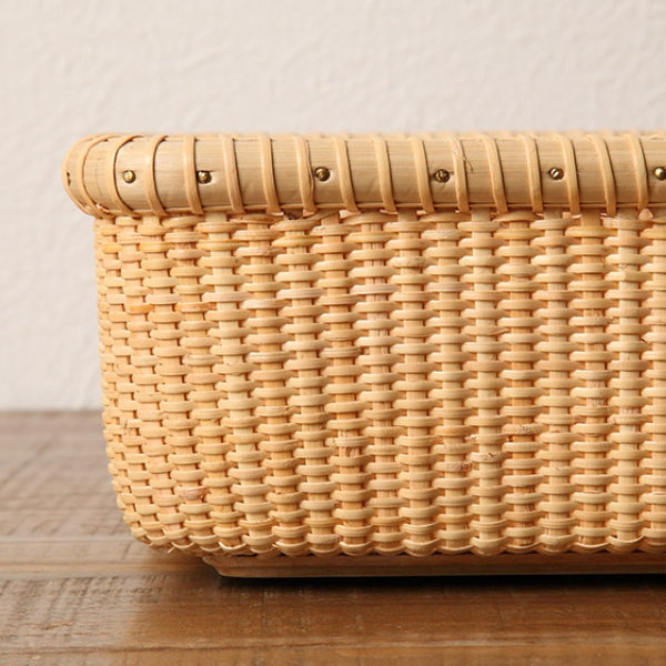 ちどり産業 ナンタケットバスケット 幅33×奥行25×高さ10cm 籐 ラタン