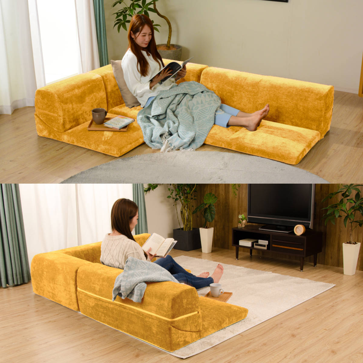 セルタン ソファ ローソファ コーナーソファー3点セット コーデュロイ