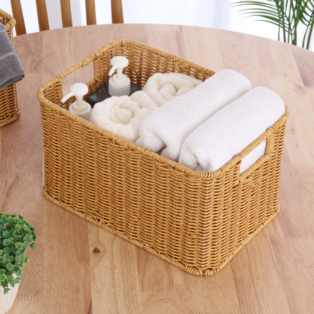 不二貿易（Fuji Boeki） バスケット 洗える収納ボックス かご 水洗い