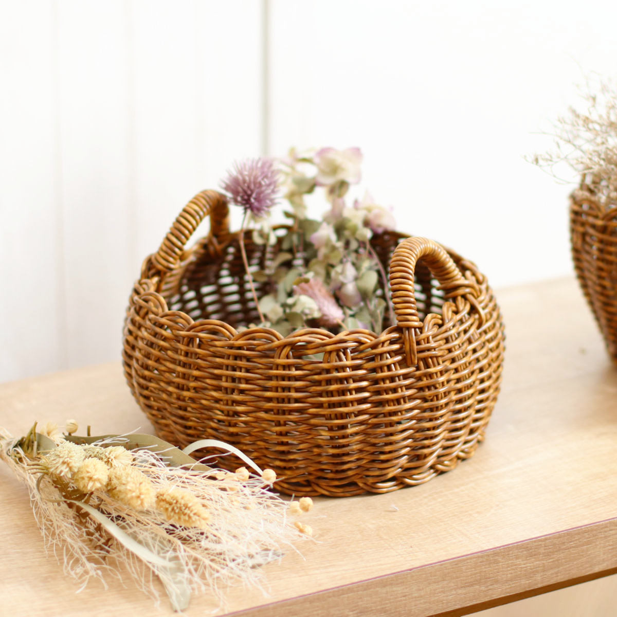 Creer ユティル ラウンドローバスケットS 洗える かご バスケット