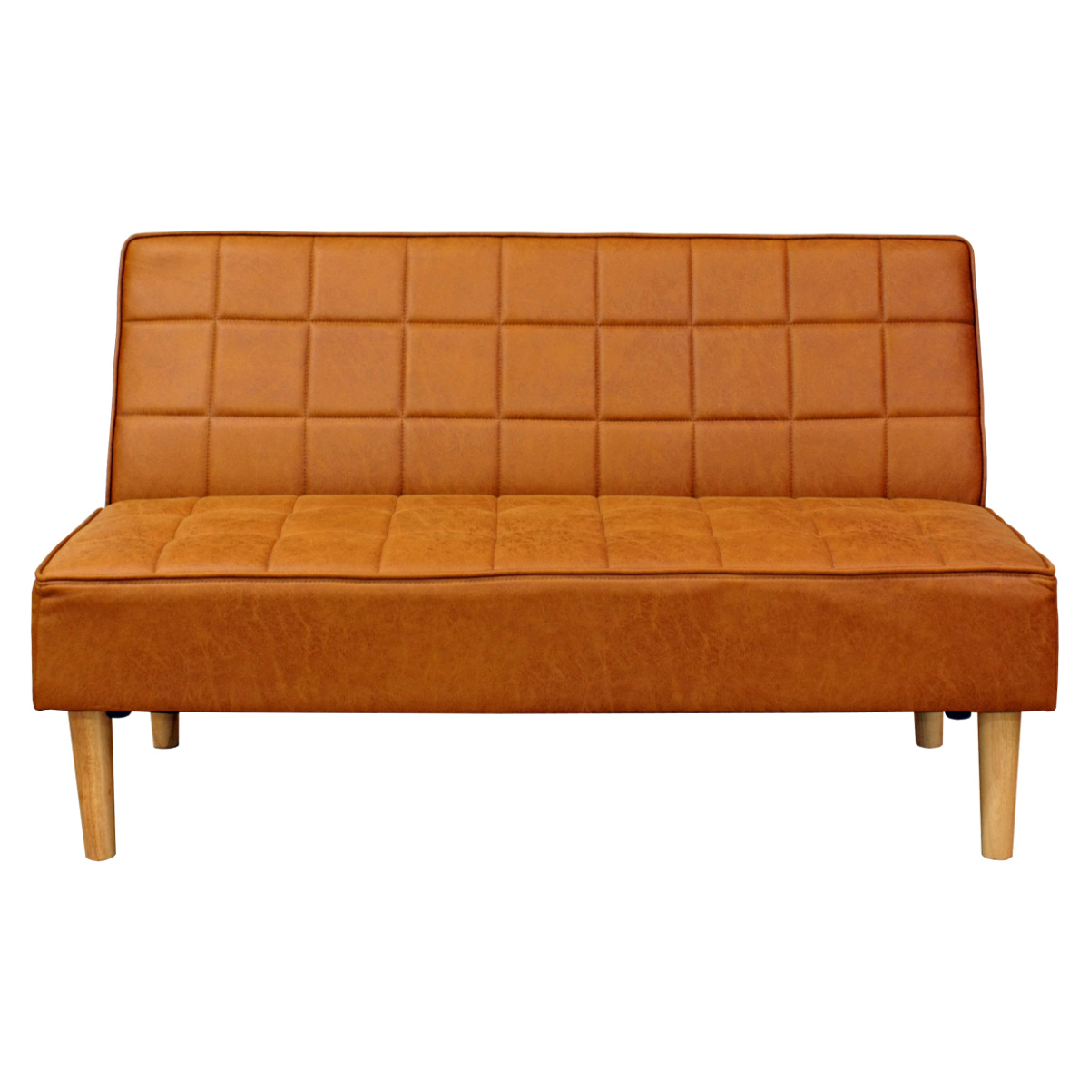 ソファ 二人掛け 幅135cm 肘掛け無し レザー調 （ 開梱設置 ソファー