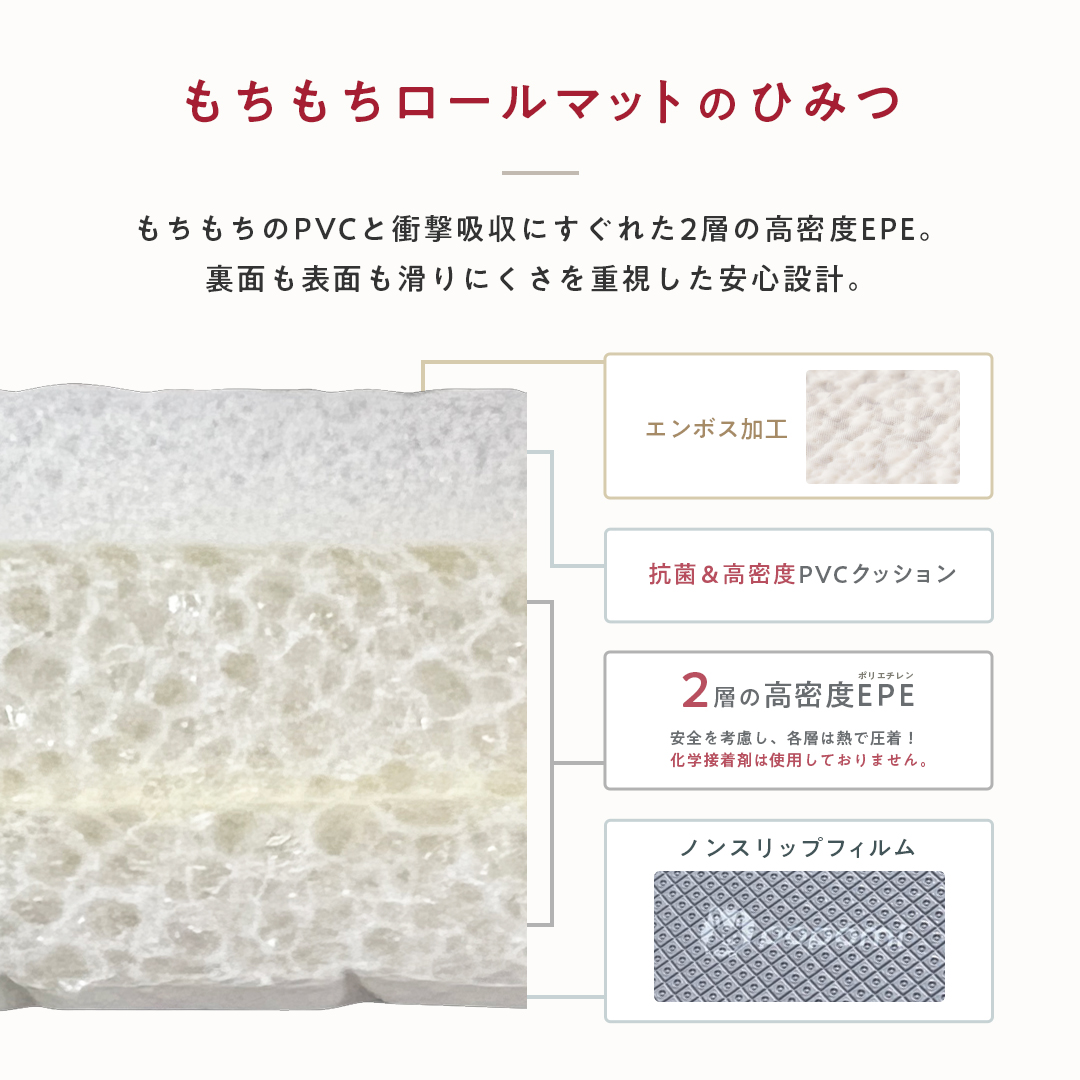 プレイマット ベビー 赤ちゃん ポポミ PVC ロール 厚手 子供