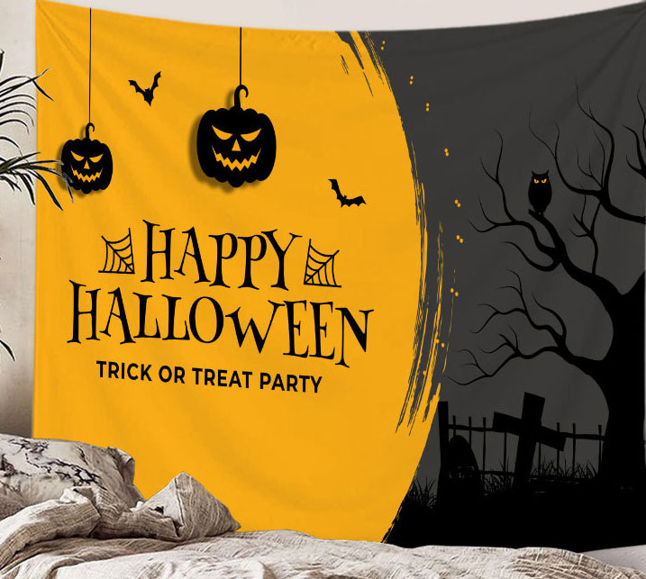 ハロウィン 飾り タペストリー 背景布 かぼちゃ 装飾 仮装 犬 猫