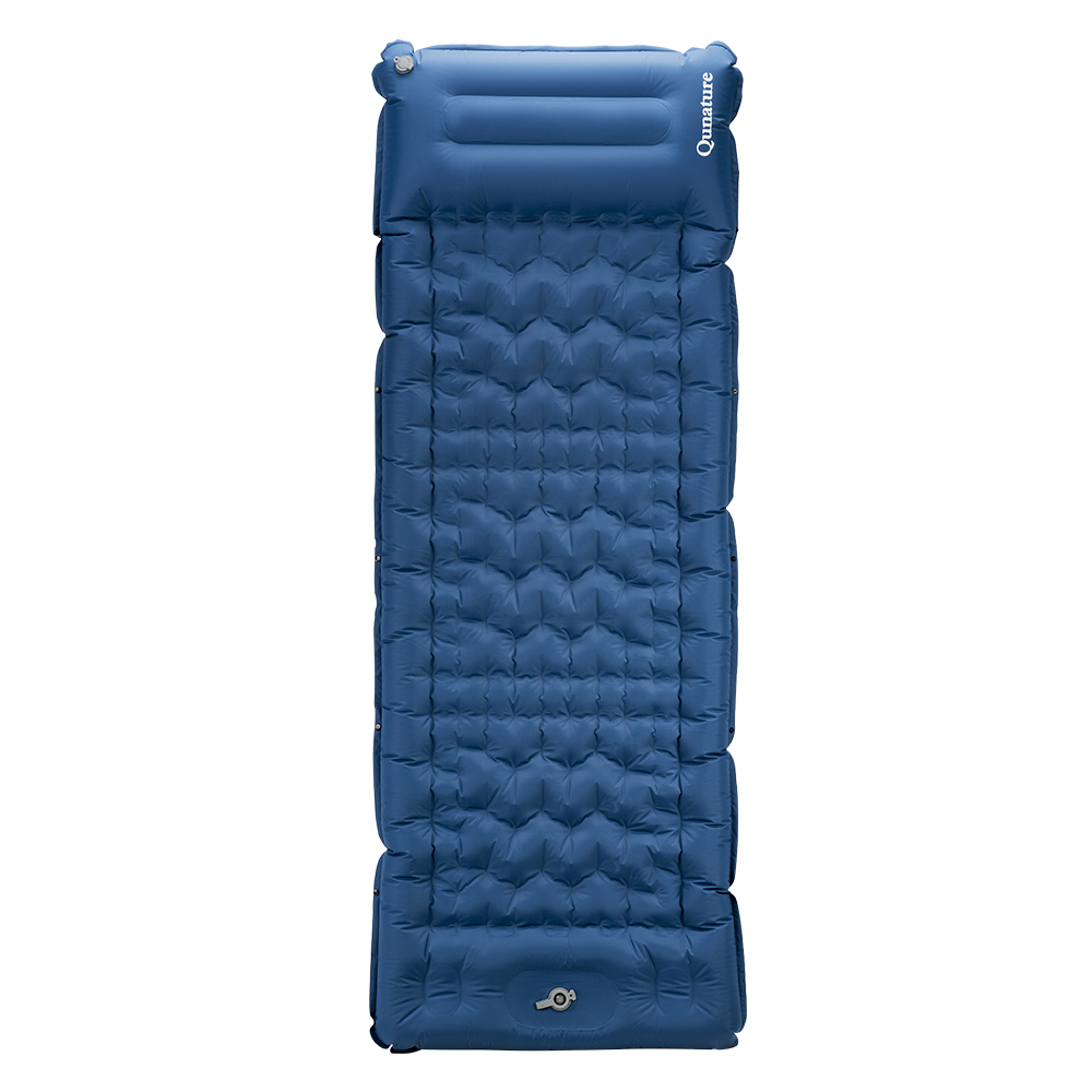 Qunature エアーマット 足踏み式 厚み12cm 枕付き キャンプ テント 車