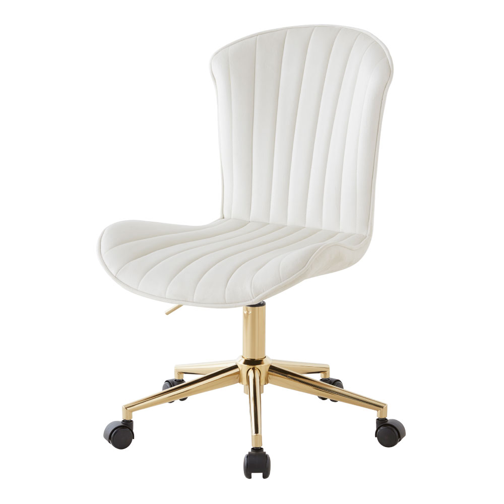 ASHEL デスクチェア おしゃれ ベロア キャスター 金脚 かわいい 韓国