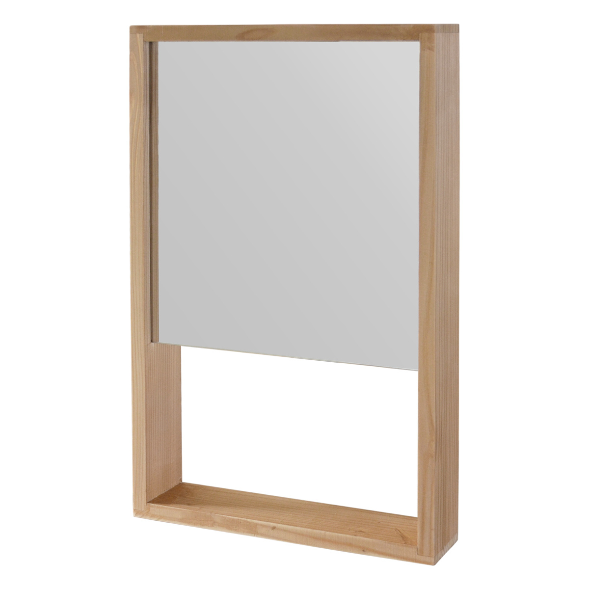 壁掛けミラー おしゃれ 収納 付き ウォールミラー 鏡 30×45cm 木枠