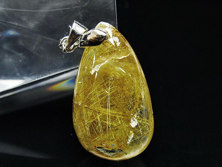 金針ルチル水晶 ペンダント [t86-7730]