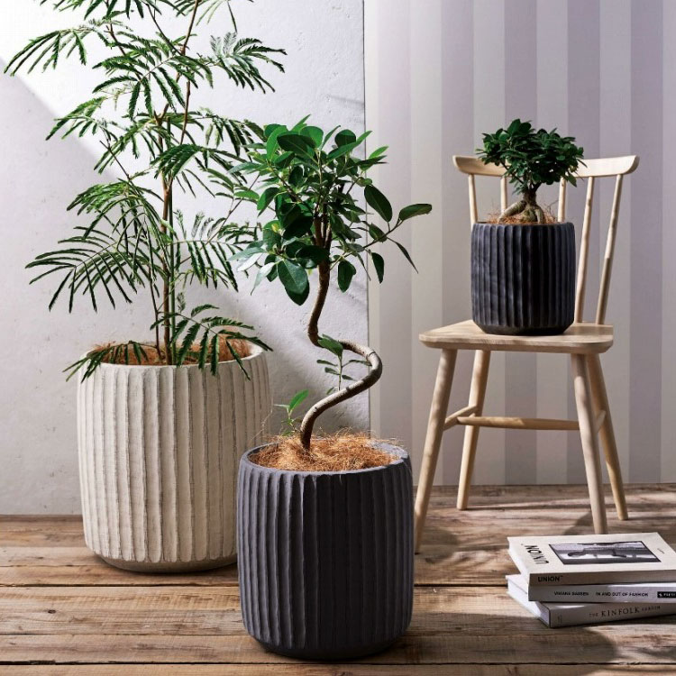 植木鉢 おしゃれ グラスファイバー バーチカルポット UN256-390 13号