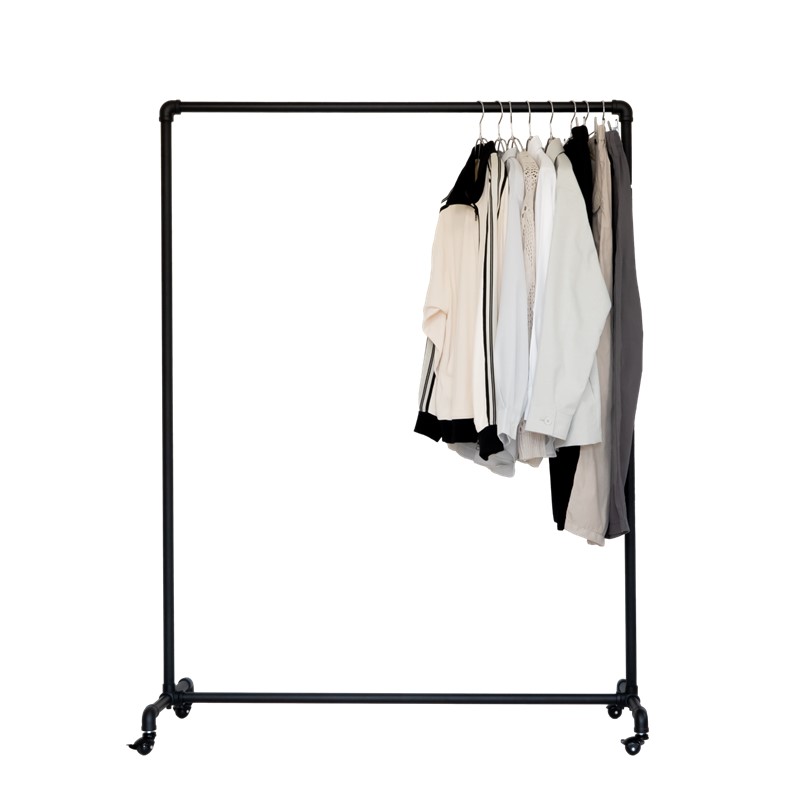 ハンガーラック ブラック 黒 頑丈 ガス管 幅90cm おしゃれ アパレル