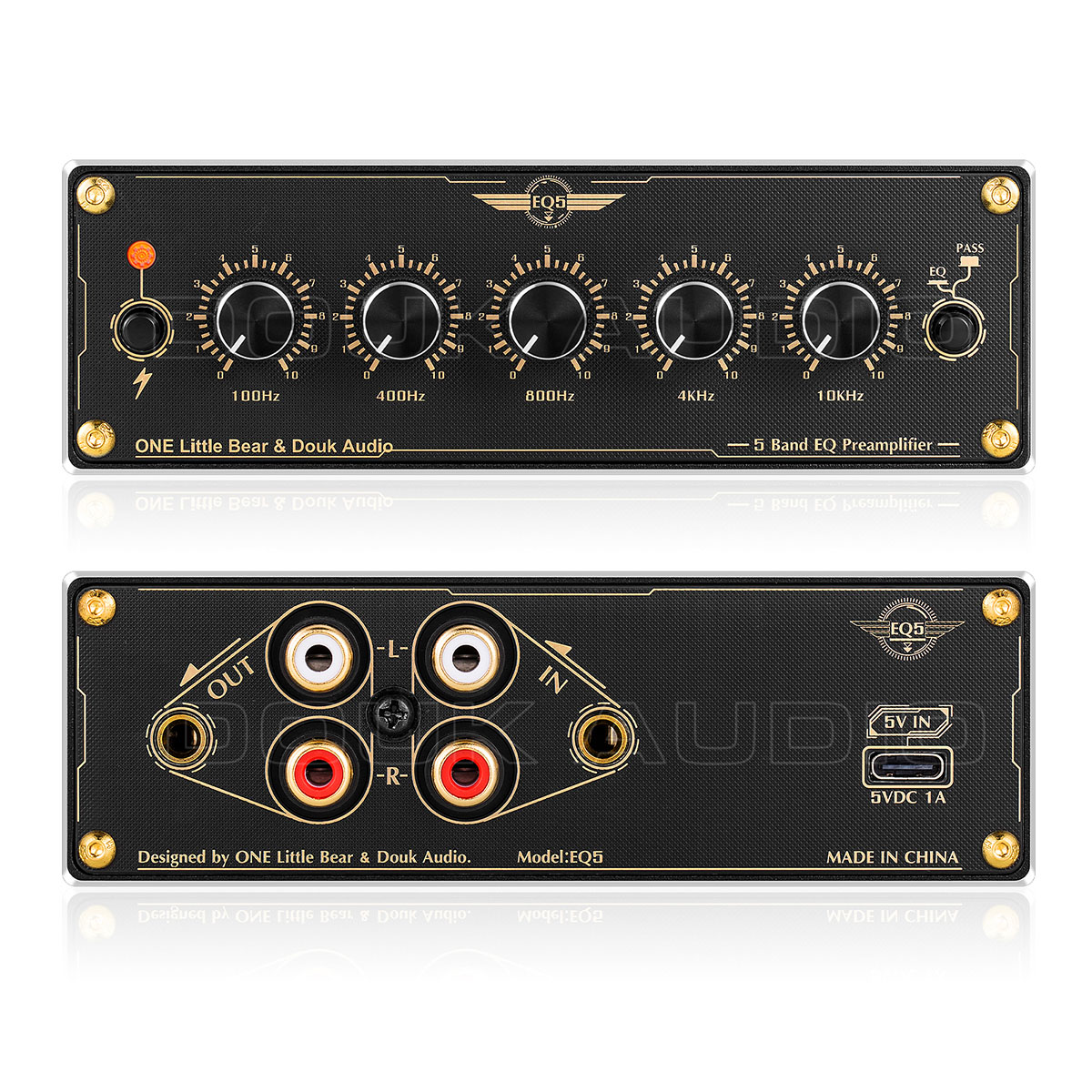 Douk Audio EQ5 Mini 5バンド EQ プリアンプ イコライザー ステレオ