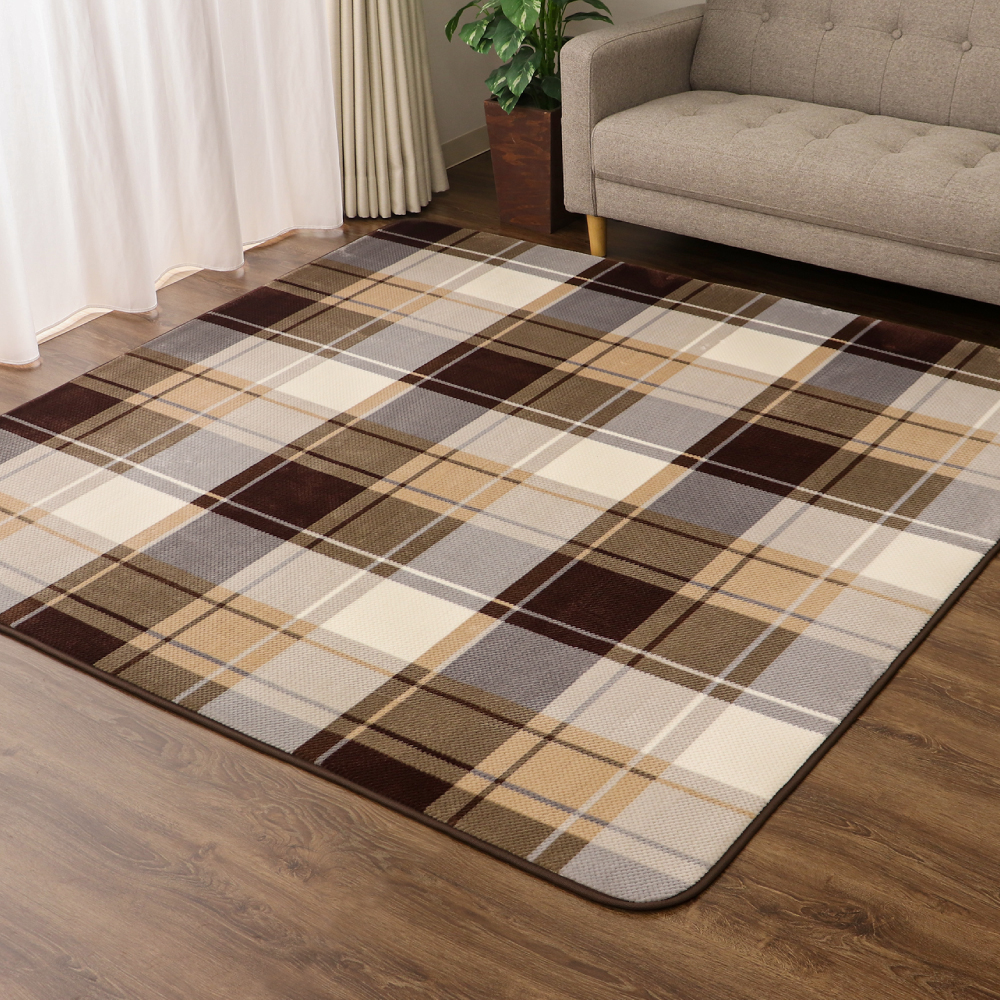 ボリュームセンターラグ 3畳用 長方形 約200×240cm 鹿の子フランネル