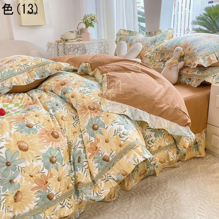 布団カバーセット 4点セット 3点セット 寝具カバーセット フリル 花柄
