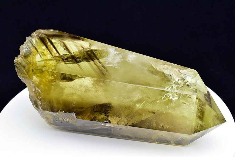 シトリン ポイント (約849g) レインボー ファントム 六角柱 ブラジル