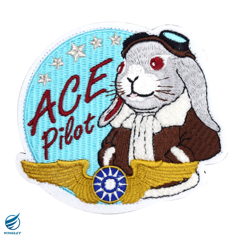 台湾空軍 エースパイロット パッチ 刺繍 両面 ベルクロ 付き ワッペン