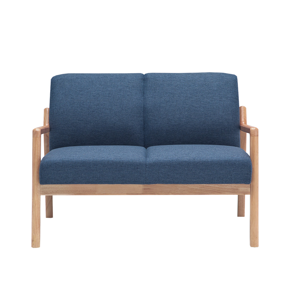 ソファ 2人掛け ウッドフレーム 木枠 ベンチ ファブリック 幅107cm 木