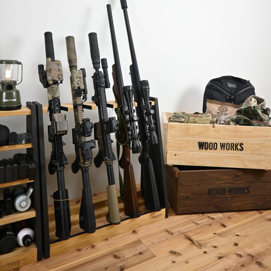 WOODWORKS ガンラック 5丁掛 ( 色：ナチュラル) 木製 日本製