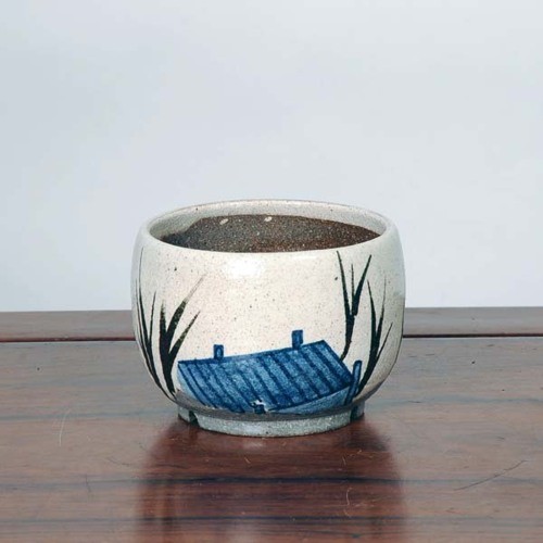 信楽焼：粉引絵付鉢（千鳥）11.5cm* 資材 : 遊恵盆栽 Yahoo!店 - 通販