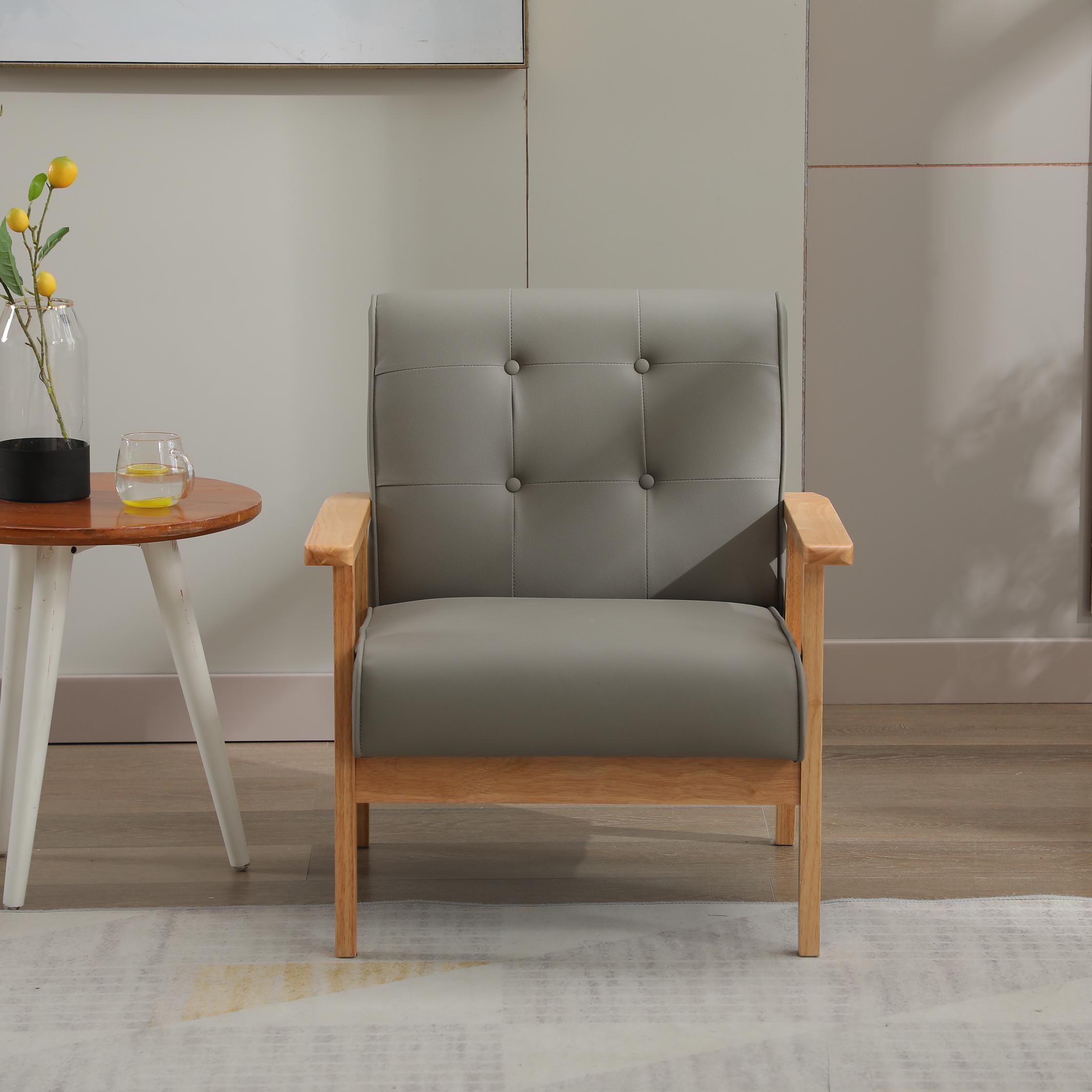 1人掛けソファ ソファー 1P レトロモダン PUレザー ファブリック