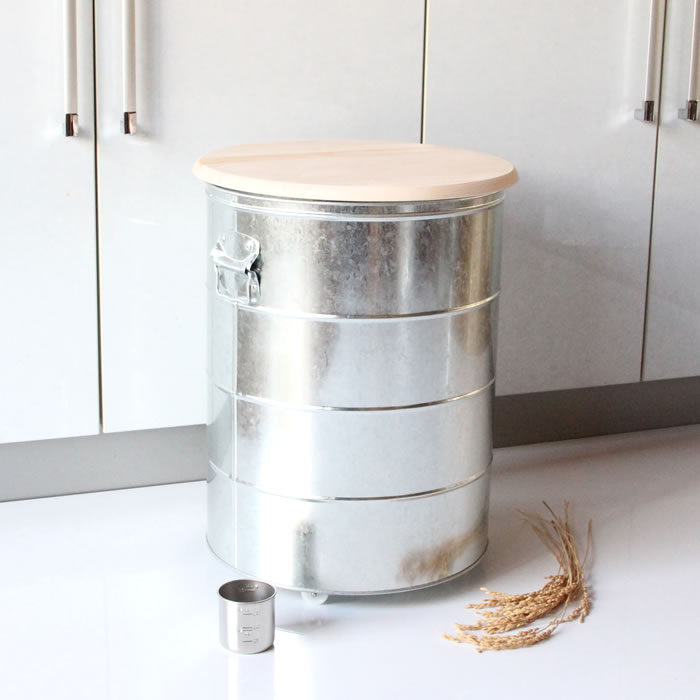 米びつ OBAKETSU オバケツ ライスストッカー 30kg キャスター付 ひのき