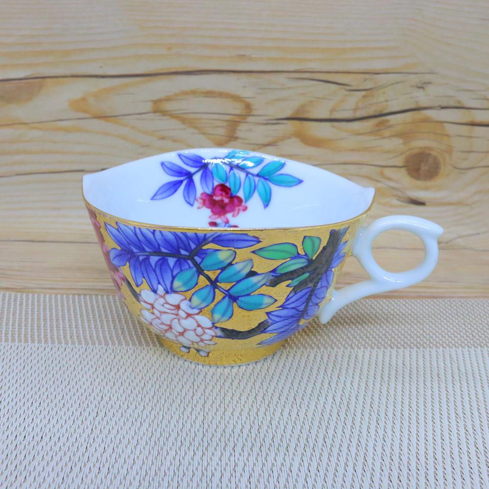 ティーカップ 有田焼 古伊万里 伝統工芸士 江口天童作 金彩藤絵