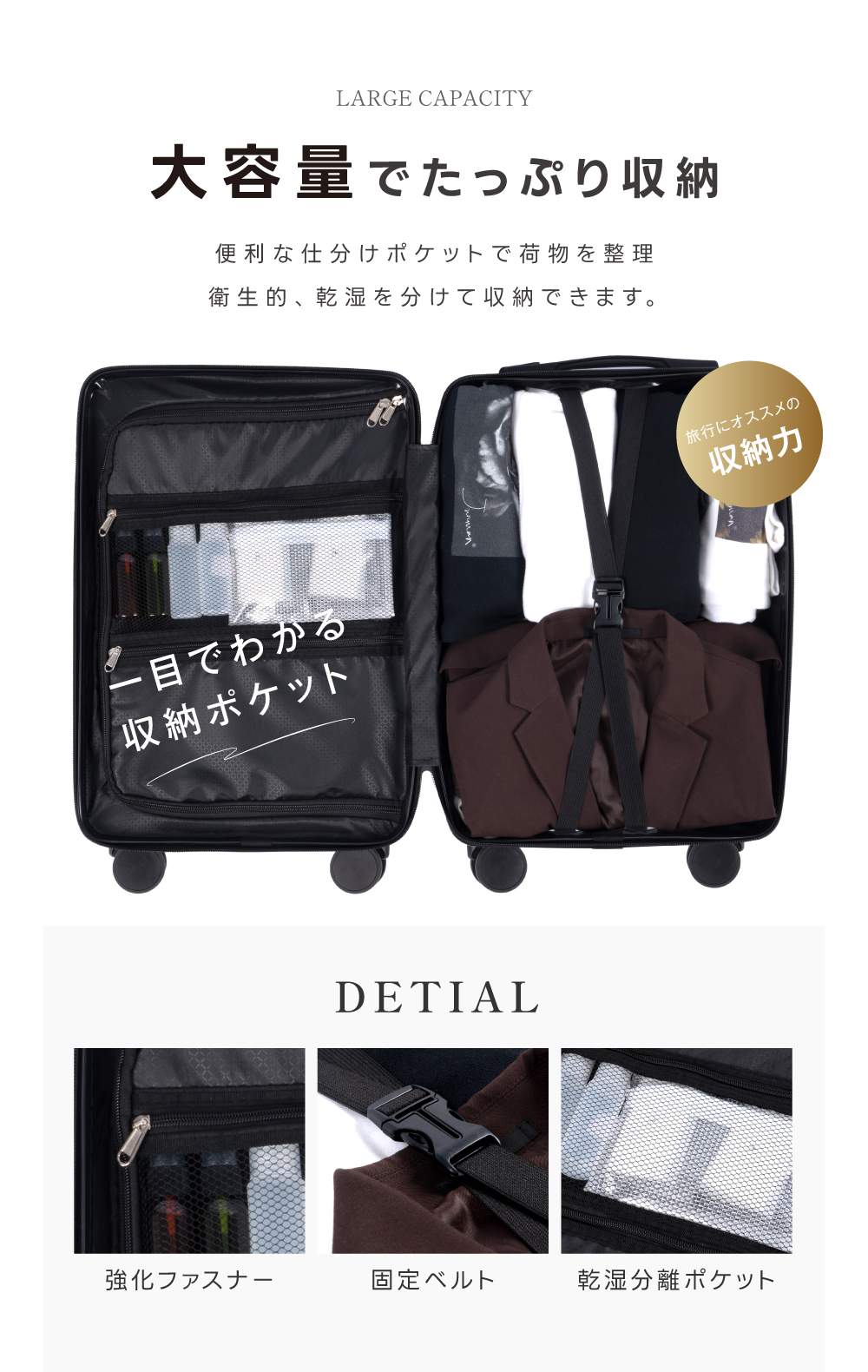 スーツケース 赤字覚悟 機内持ち込み 耐衝撃 隠しフック キャリー
