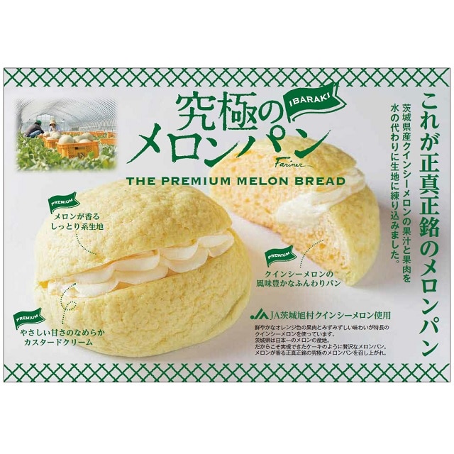 茨城】『鹿島製菓』茨城県産クインシーメロン使用！『究極のメロンパン