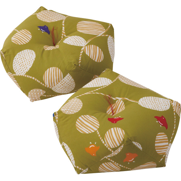お手玉型小座布団2枚セット（ちどり）グリーン | シャディギフトモール