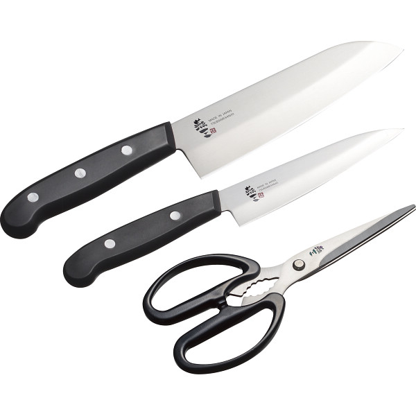 燕三 ステンレス包丁＆キッチンハサミ3点セット | シャディギフトモール