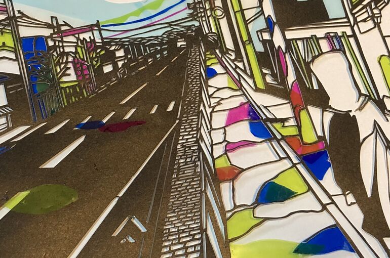 作品「染まる」切り絵 セロファン | 新作の展覧会についてなど様々な