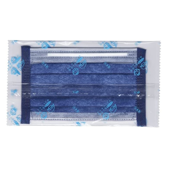 エスパック こども用マスク やさしいマスク 紺色 個包装 KN30 30枚入