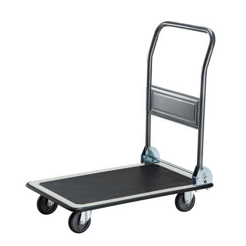 TANOSEE スチール台車(折りたたみ式) 150kg荷重 黒 3台/セット（ご注文