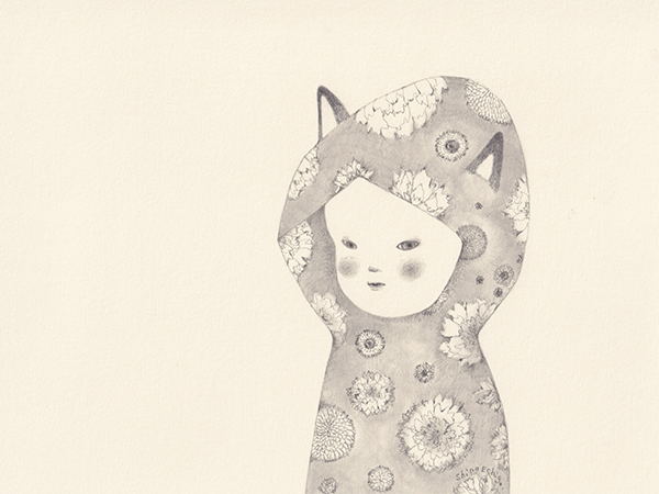 越後しの 鉛筆画作品