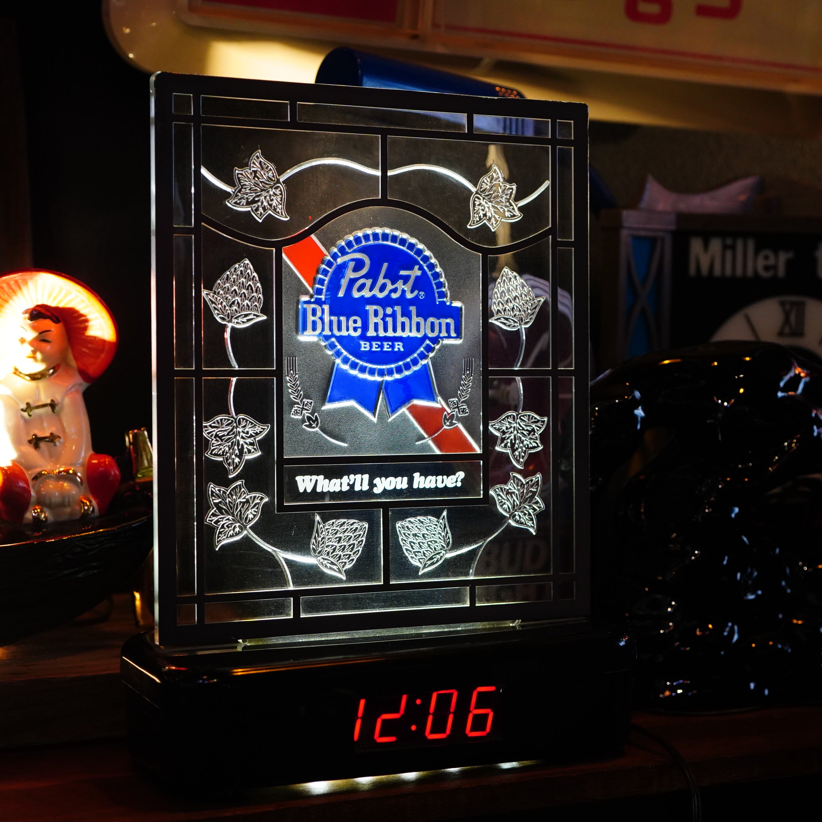 1980's PABST BLUE RIBBON デジタルクロックライトサイン – SK OLDIES