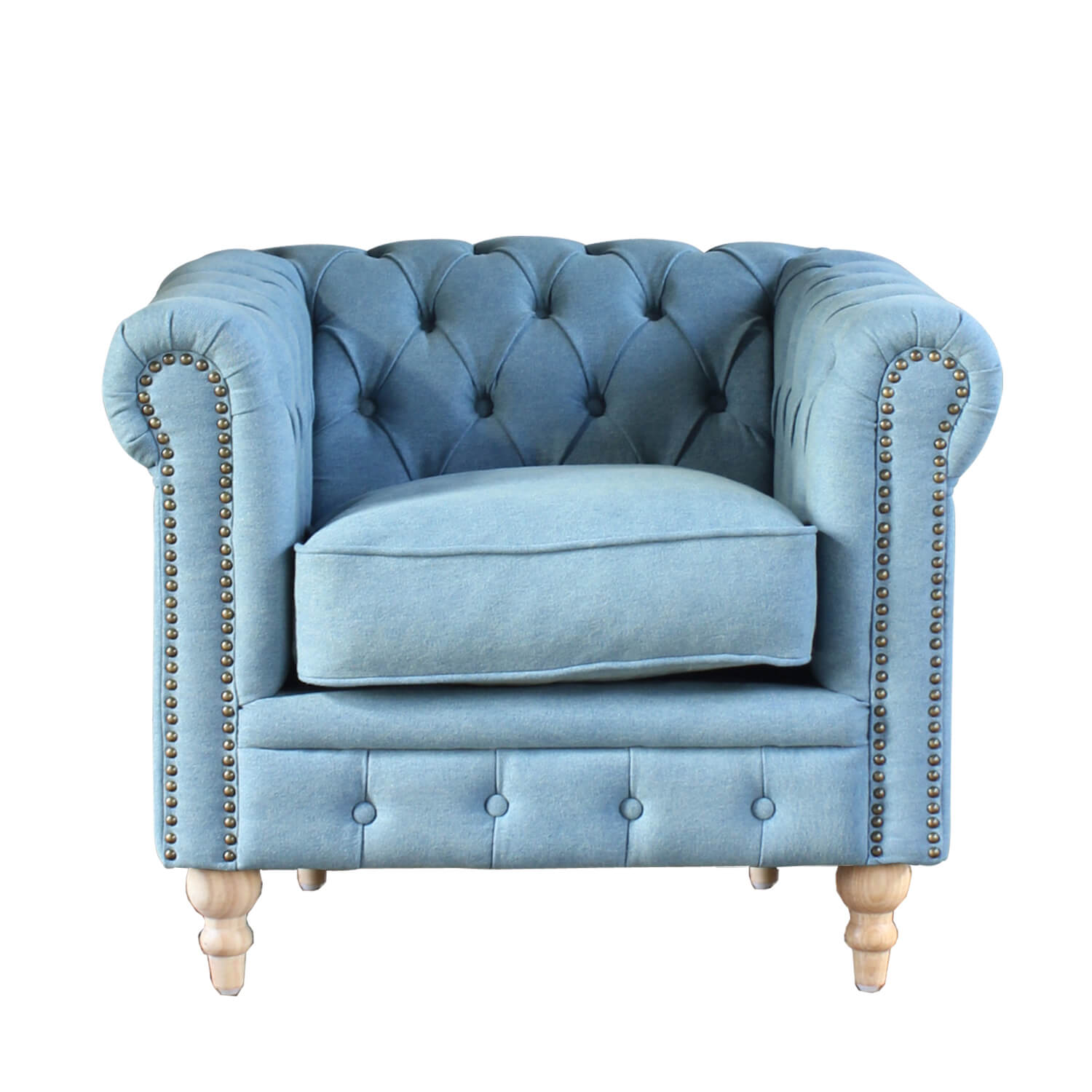 アンティーク調 チェスターフィールドソファ 1人掛け zvc1f100n