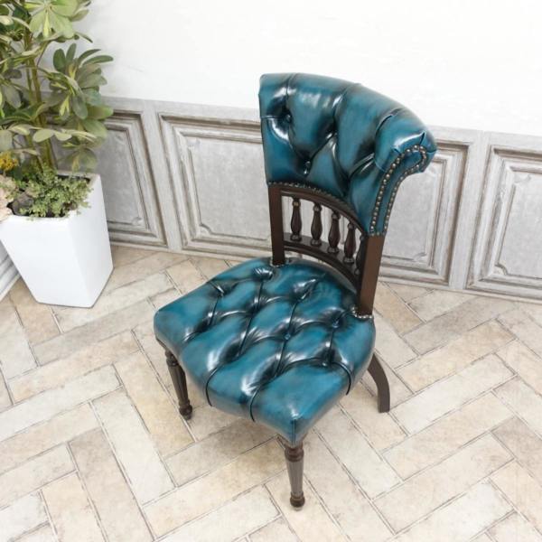 シングルチェア 総本革モデル ブラウンxブルー 9001-m-5l9b