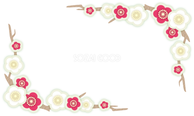 梅 飾り 枠 フレーム素材 203 | 素材Good