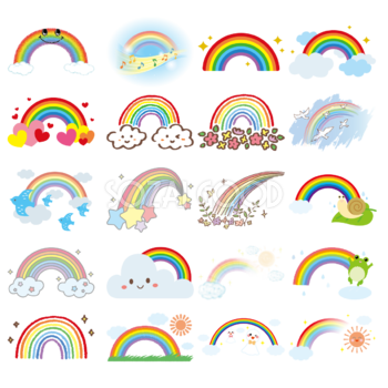虹 セット素材集 無料 フリー91419 | 素材Good